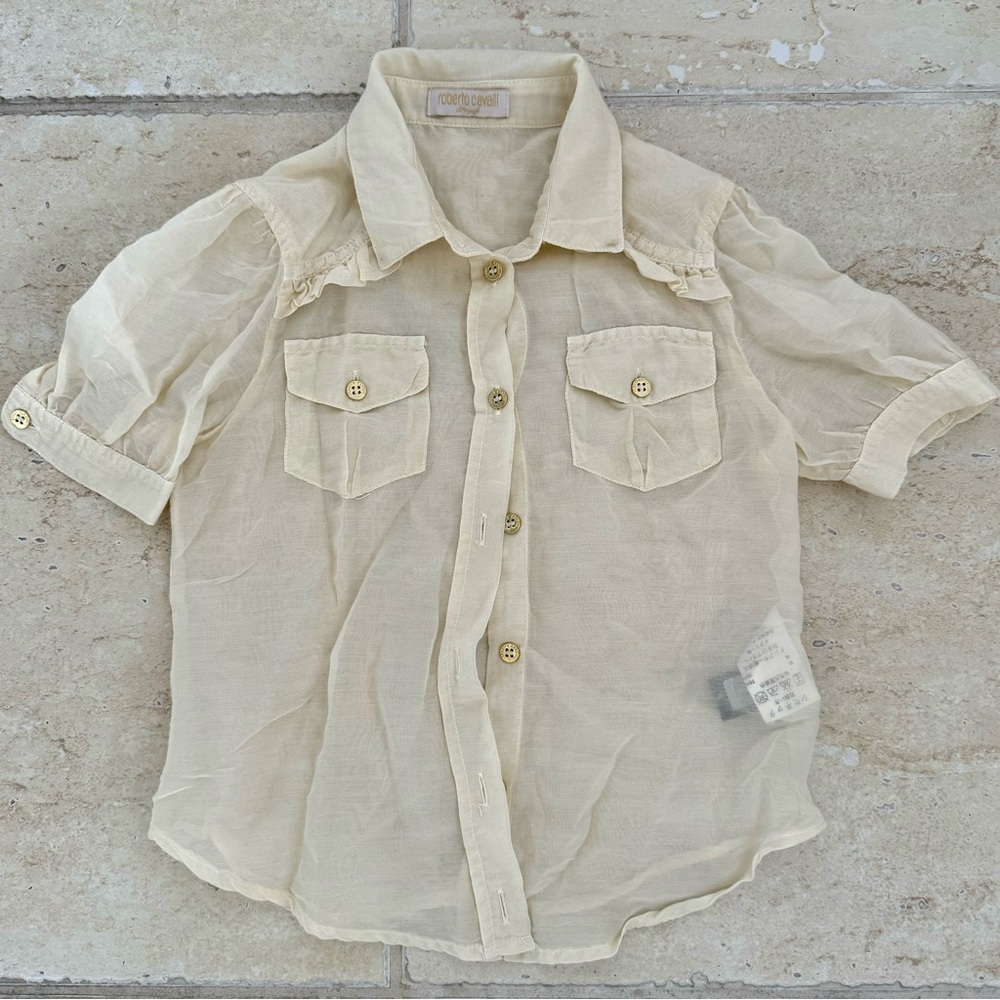 Roberto Cavalli Shirt for Girls, Size 6/122, Cotton/Silk